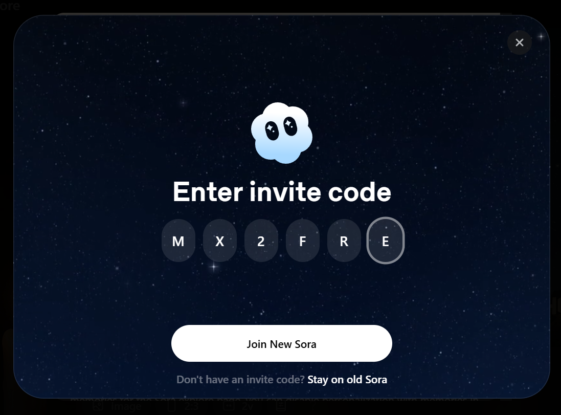 🧠 Mã mời (invite code) Sora 2